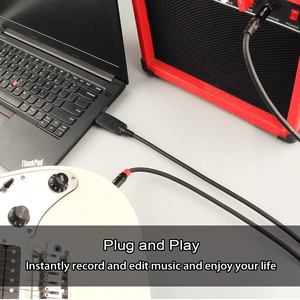 Fabricante OEM buena calidad 3M interfaz USB macho a 6,35mm 1/4 pulgadas enchufe macho Studio Audio Cable para <span class=keywords><strong>guitarra</strong></span> eléctrica - Product Image 2