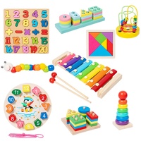 Set Mainan Kayu Montessori 8 in 1 untuk Pembelajaran Awal Anak Balita