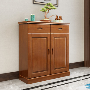 Scarpiera in legno massello in stile cinese; Scarpiera antipolvere per uso domestico moderno e semplice; Armadietto per scarpe multistrato. - Product Image 4