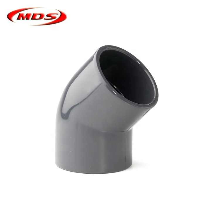 PVC plastic 45 degree elbow pipe fitting for chemical industry