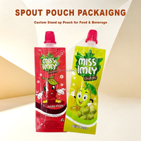 Pochettes à bec verseur personnalisées en Mylar écologique de qualité alimentaire, sachets à bec verseur autoportants pour l'emballage de jus de fruits et de boissons liquides