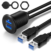 Câble USB 3.0 double port pour montage encastré dans la voiture, adaptateur USB pour montage sur tableau de bord, câble d'extension mâle vers femelle