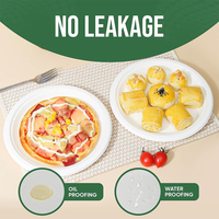 Assiette jetable polyvalente en fibre de bagasse de canne à sucre biodégradable pour supermarchés