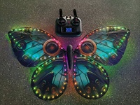 Papillon télécommandé bionique à ailes battantes avec LED pour le Nouvel An, idéal pour les mariages et les fêtes, décoration de papillons volants simulés