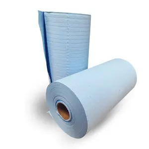 Gulungan wiper industri penjualan laris kertas sekali pakai 30*38cm 60GSM biru ditingkatkan ruang pembersih industri PP kertas Meltblown