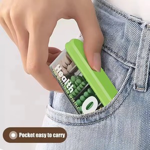 1pcs מקרה גלולה קטן, תיבת גלולה נייד, כדור מיכל גלולה עבור כיס 4 תאים, נסיעות יומי קומפקטי - Product Image 6