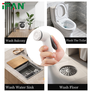 EUROCLIMA Juego de Bidé Portátil de Mano Color Blanco, Pistola Rociadora para Inodoro, <span class=keywords><strong>Ducha</strong></span> de Mano Portátil de Plástico para Baño - Product Image 6