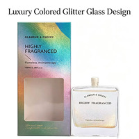 Fournisseur de diffuseurs de parfum en verre coloré avec paillettes, OEM ODM, luxe, avec emballage personnalisé