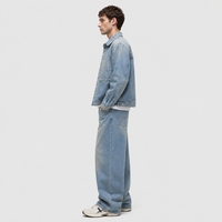 Ensemble de veste et jean en denim pour homme, personnalisé OEM, style Y2K, tendance, 2 pièces, fabricant