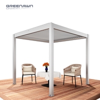 Pergola motorisée Greenawn en aluminium à lames orientables, pergola intelligente avec contrôle par application, pergola à lames orientables imperméable
