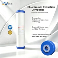 Système de filtration triple BB blanc 20x4,5 pouces à couverture intégrale avec filtres pour éliminer les sédiments, les impuretés, le tartre, les chloramines et les bactéries de l'eau
