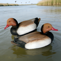 Direct usine, leurre flottant durable pour oiseaux aquatiques, modèle tête rouge-brun, pour la chasse en extérieur, attracteur d'oiseaux aquatiques pour lacs et marais