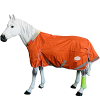 China 1200d UK Size Orange Ripstop Stable Horse Alfombra Invierno contra la lluvia y el viento con cuello desmontable