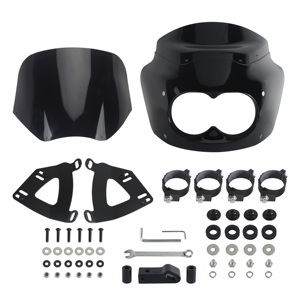 Motocicleta preperforada con hardware PC parabrisas ahumado y ABS estilo Club carenado para <span class=keywords><strong>Harley</strong></span> Dyna <span class=keywords><strong>Fat</strong></span> <span class=keywords><strong>Bob</strong></span> FXDF <span class=keywords><strong>2008</strong></span> - Product Image 1