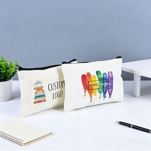 Wholesale Custom Design Eco Friendly Canvas Fashion Letter Pattern Makeup Bag Zipper Large Capacity Custom Logo Xinxi Brand - Product Image 4