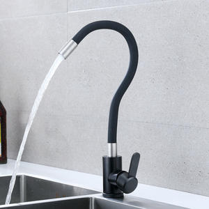 Grifo de Cocina Monomando Negro Mate Moderno, Manguera Flexible de Acero Inoxidable 304, Montaje en Encimera, Válvula de Cerámica - Product Image 3