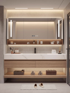 New intelligent heat-bending integrated basin with defogging function hanging <b>bathroom</b> <b>cabinet</b> honeycomb <b>mirror</b> <b>cabinet</b> - Product Image 3