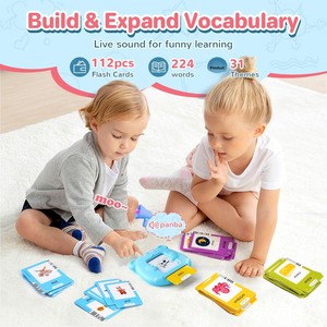 Cartes flash parlantes espagnol-anglais en peluche pour tout-petits, jouets <span class=keywords><strong>Montessori</strong></span> d'apprentissage <span class=keywords><strong>bilingue</strong></span>, 224 mots fréquents, thérapie orthophonique pour enfants - Product Image 5