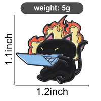 Broche en émail humoristique pour employé de bureau, motifs animaux (chat, canard, grenouille au travail, poussin), thèmes informatiques (ordinateurs, codage), motif animal enflammé, badge de revers pour sac, bijou