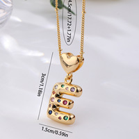 Collar con Iniciales de las 26 Letras del Alfabeto Inglés, con Incrustaciones de Circones Coloridos, Cadena Chapada en Oro de 18K para Uso Diario, Venta al Por Mayor