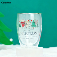 Gelas Botol Bertema Natal, Cangkir Kopi Anti Bocor, Dapat Digunakan Kembali, Motif Anjing Kartun Merah, Ramah Makanan, Untuk Minuman Cokelat Panas