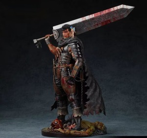 Figurine de manga de dessin animé de 32 cm, nouvelle, Ber <span class=keywords><strong>Serk</strong></span> Guts, deux têtes interchangeables, épées katana, figurine en PVC, jouet d'anime, cadeau - Product Image 5