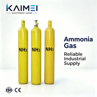 Cilindro de Gas Amoníaco NH3 de Acero 6N4 de Ultra Alta Pureza 99.9999% 47L 23kg con Válvula DISS720 para LED y Semiconductores