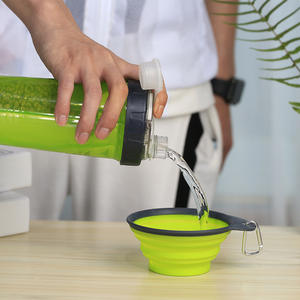 Çift kullanımlı taşınabilir katlanabilir köpek maması ve su bardağı açık içecek kase Pet arkadaşı - Product Image 3