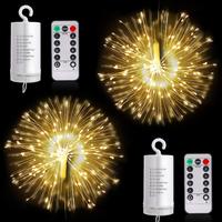 Lanterne LED Feux d'Artifice à Piles pour Décoration de Jardin, Guirlande Lumineuse LED Effet Feux d'Artifice