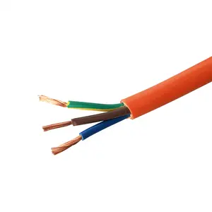 VDE standard orange pvc h05vv-f 3 core 2.5mm electrical wire and cable