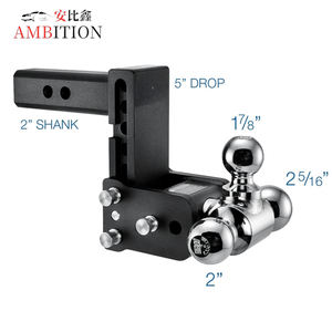AMBITION Anhängerkupplungen Abschlepp- und Aufbewahrungssystem Verstellbare Anhängerkupplungskugelhalterung (1-7/8 X 2X 2-5/16) Zoll Dreikugel-Absetzkupplung Verstellbar - Product Image 5