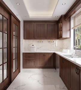 Gabinetes de Cocina en Forma de U de Lujo y Alta Calidad, Gabinetes de Cocina Clásicos de Madera Maciza con Encimera Sinterizada - Product Image 2