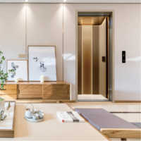 Ascenseur de villa de luxe personnalisable en acier inoxydable, capacité de charge 260-400 kg, capacité 3-5 personnes, intelligent