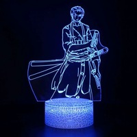 Vente directe d'usine, lampe de nuit mignonne en 3D, anime, impression de logo personnalisée, changement de couleur en 3 couleurs, lampe de haute qualité pour les chambres à coucher
