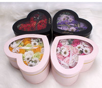 Savon en forme de rose fait main en gros avec boîte cadeau en forme de cœur pour la Saint-Valentin, la fête des mères, un anniversaire ou un cadeau d'anniversaire