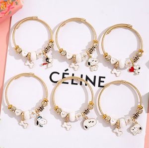 Bijoux de mode 2025, vente chaude, bracelet à breloques Snoopy en or pour enfants et femmes - Product Image 2