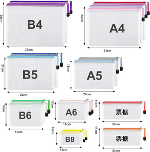 Factory <strong>Supplier</strong> Zip <strong>File</strong> Folders Waterproof PP <strong>Document</strong> <strong>Bags</strong> Plastic Mesh Zipper Pouch for Office School - Product Image 2