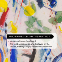 Peinture à l'huile abstraite texturée main, larges coups de pinceau déco murale pour la maison