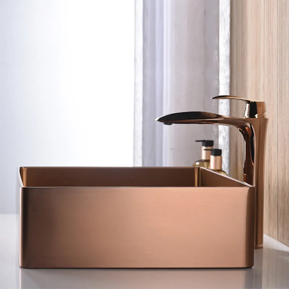 Hot Selling Custom Golden Color Durable 304 Stainless Steel Bathroom Sink