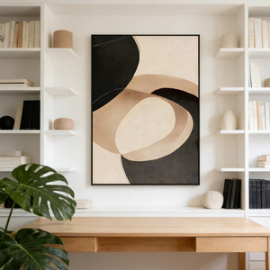 Peinture à l'huile acrylique simple, nature morte originale peinte à la main, art abstrait moderne sur toile, décoration murale, vase mural - Product Image 6