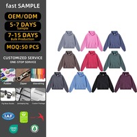 Sweat à capuche unisexe en gros 430 g/m² 100 % coton, effet délavé, coupe courte et carrée, manches superposées, style streetwear vintage