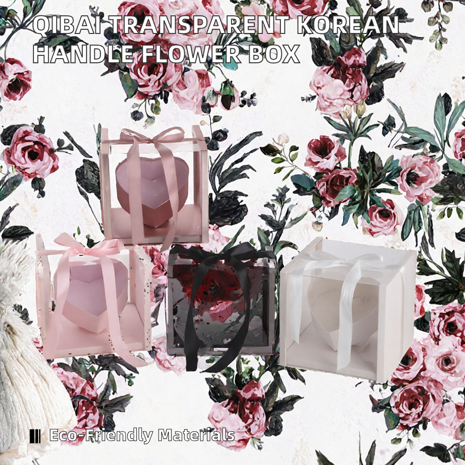 Transparent Korean Flower Packaging Folders with Handle Recycled Ribbon ...
