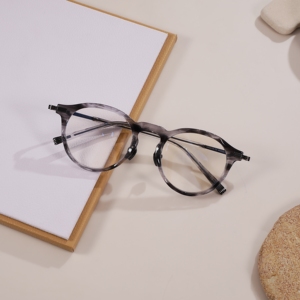 Custom Logo Wholesale Retro Round Optical Frame Thick Eyeglasses Frame Anti Blue Light <b>Glasses</b> Prescription Ready Manufacturer - Product Image 4