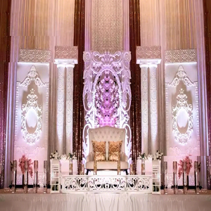 El Mejor Fondo de Escenario para Bodas Asiáticas e Indias, Decoración de Fibra de Vidrio, Diseño Moderno, Tamaño y Color Personalizables - Product Image 1