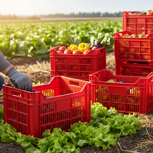 KE 950 Full Perforated Food Grade Plastic <b>Crate</b> Heavy Duty Stackable Industrial Storage Agriculture Harvest Use Foldable - Product Image 2