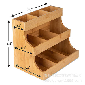 Bamboo <b>Tea</b> Bag Storage <b>Box</b> Wooden Multi Layer Rack For <b>Tea</b> Coffee Organizing Desktop Use Natural Wood Color - Product Image 5
