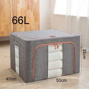 Clothes Storage <b>Bins</b> Box-Foldable Stackable <b>Rectangle</b> Container Organizer Set with Clear Window & Carry Handles - Product Image 2