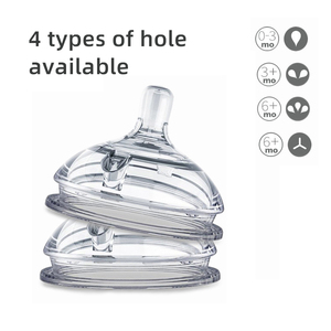 Prodotti per Neonati di Grado Alimentare, Tettarella per Biberon con Collo Largo 7cm, Due <span class=keywords><strong>Pezzi</strong></span>, Tettarella in Silicone Anti-Colica per l'Allattamento - Product Image 5