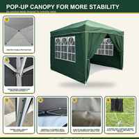 Tenda Kanopi Lipat Komersial Tugas Berat dengan Dinding Samping Desain Kaki Lurus Naungan Luas UPF50+ Tahan Air untuk Teras & Taman