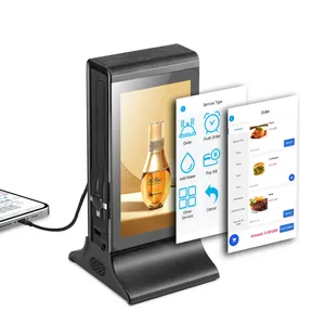 抵达WIFI遥控台双屏媒体顶级餐厅菜单播放器咖啡厅便携式广告展示